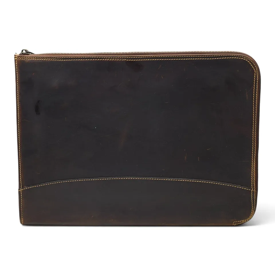 Tusting porte-documents cuir marron ordinateur 15 pouces
