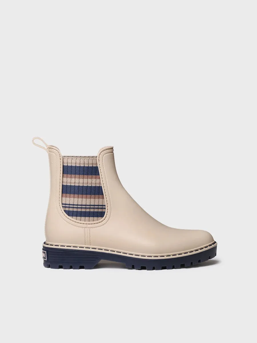 Toni Pons Corbin bottines pluie femme élastiques rayés