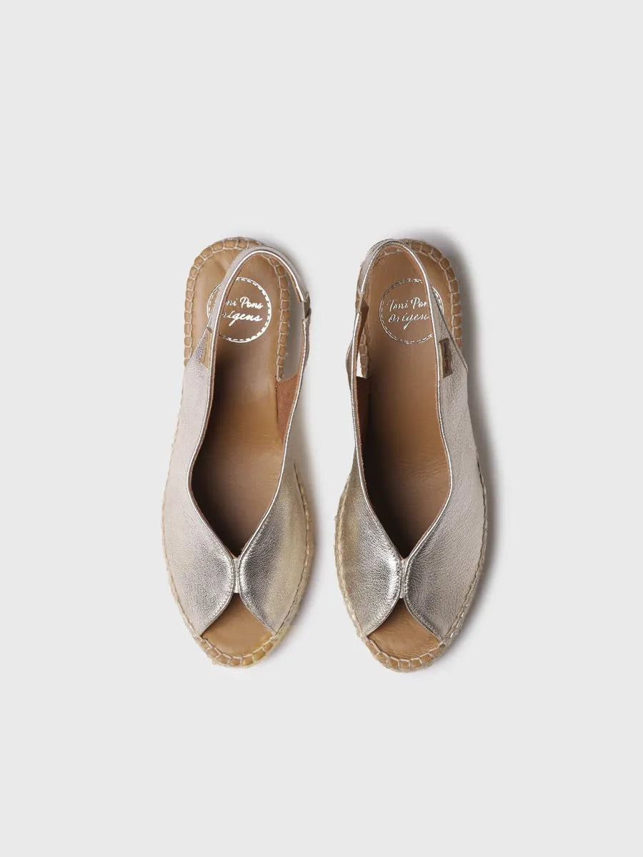 Toni Pons Laila-P espadrilles compensées platine cuir