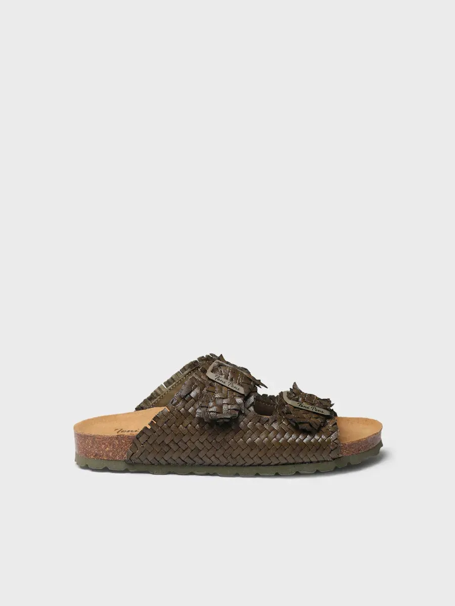 Toni Pons Guam-TE sandales femme cuir tresse kaki