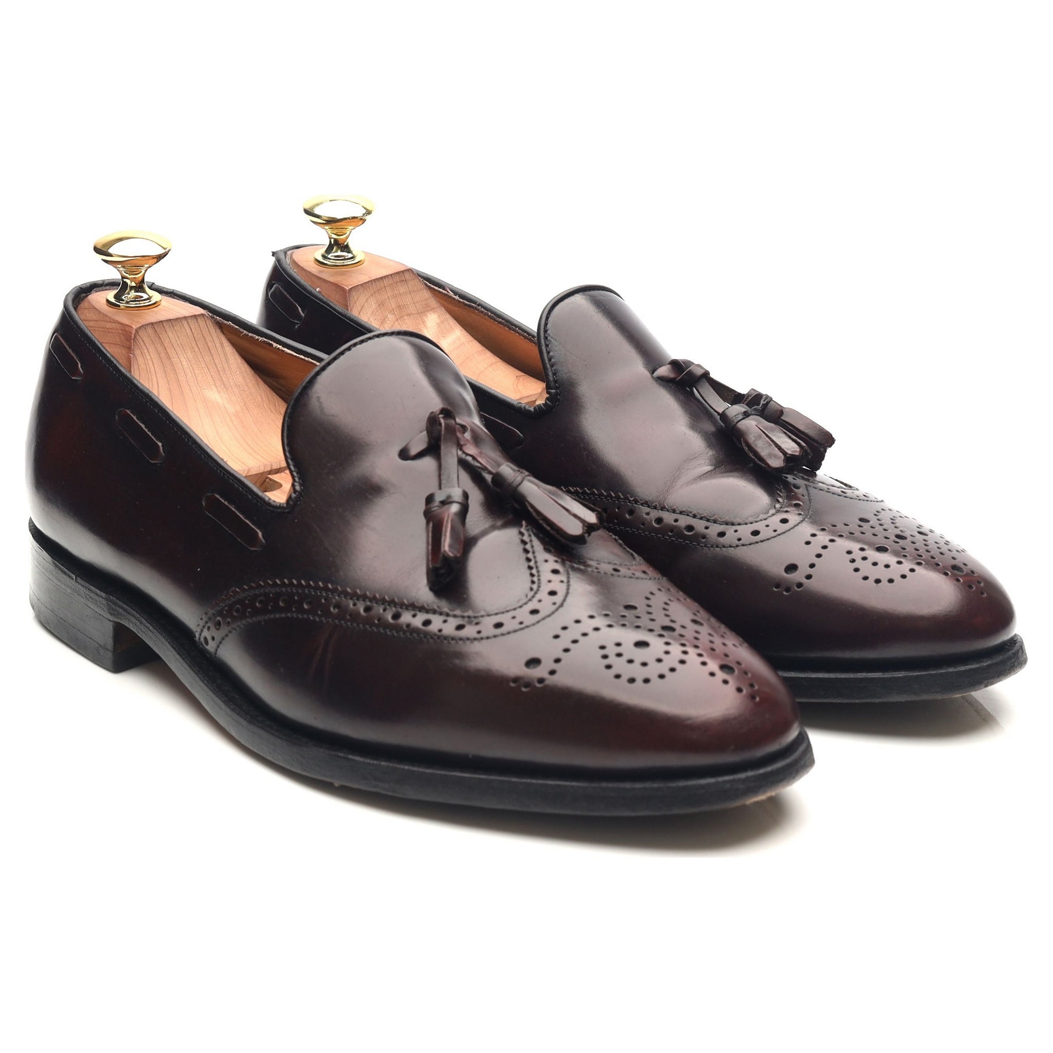 Barker Clive mocassins glands cuir bordeaux UK 8 F brogué