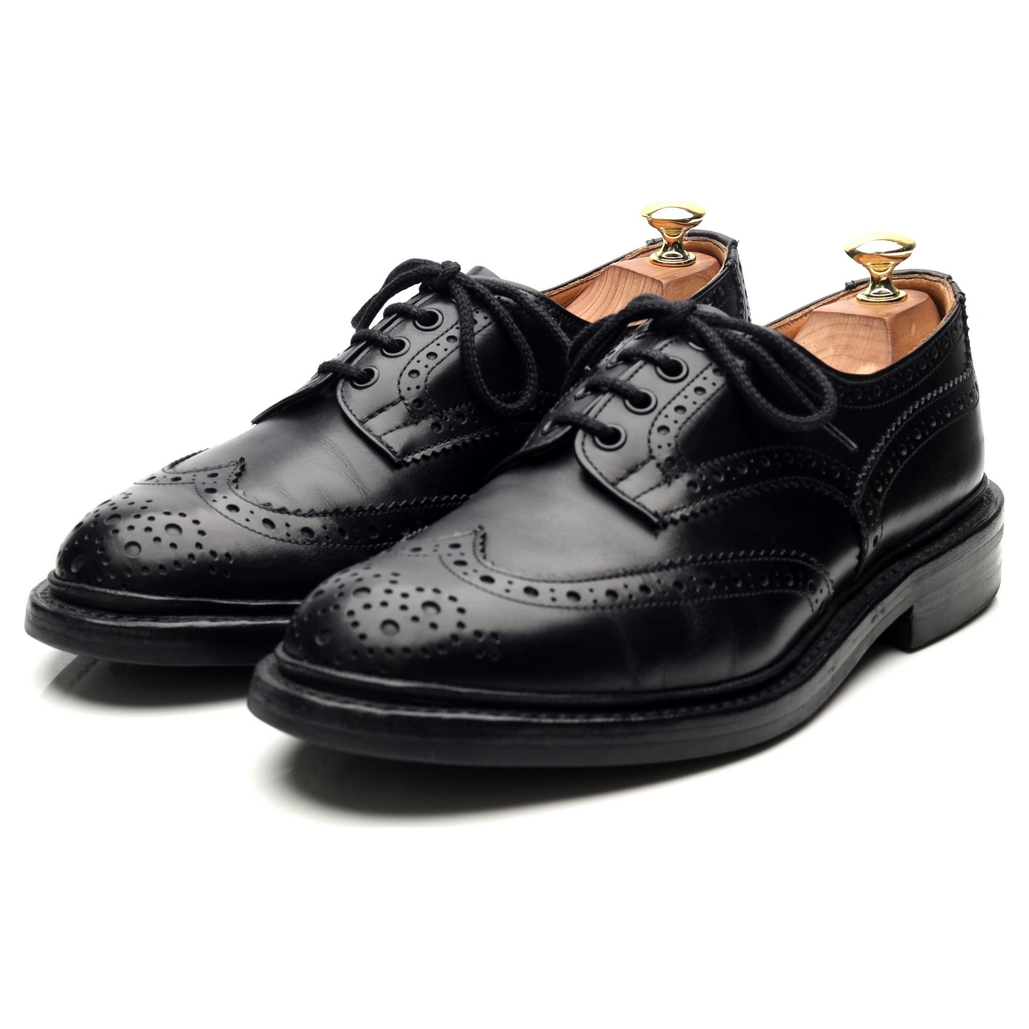Tricker's Bourton derbys cuir noir UK 8