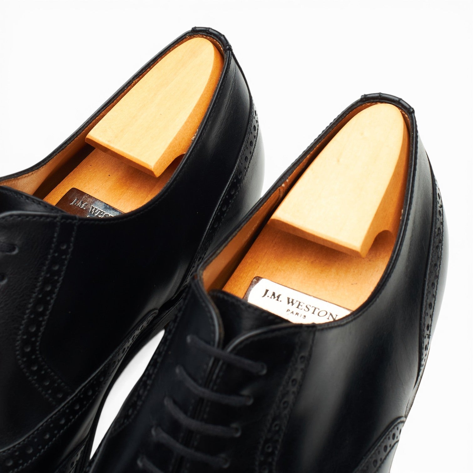 J.M. Weston 528 richelieu cuir noir UK 8,5