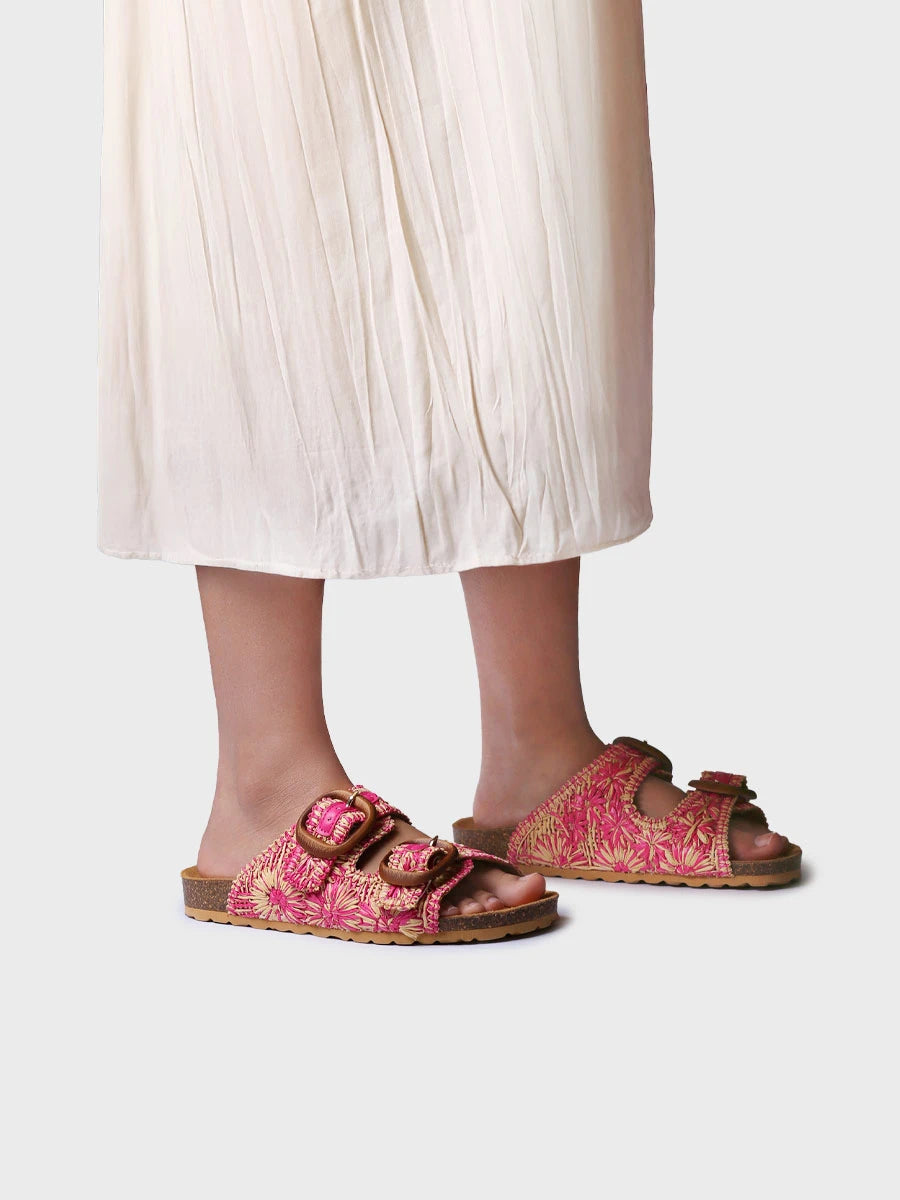 Toni Pons Guam-RF sandale femme raphia fleurs 3 cm
