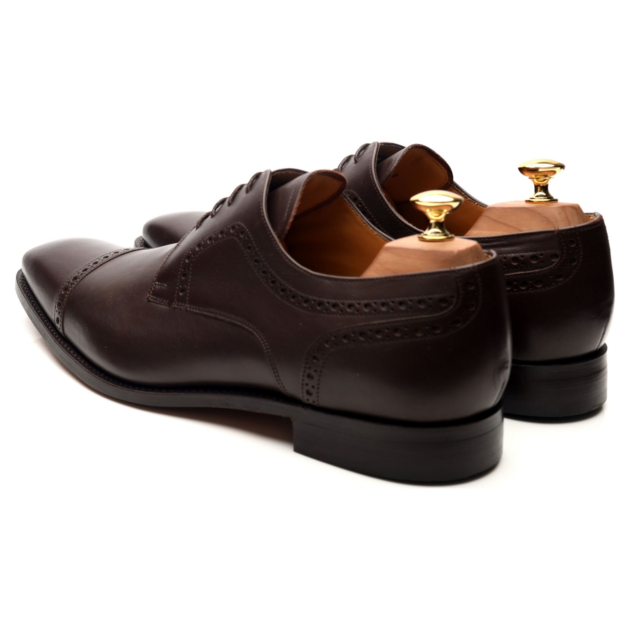 Barker Leo derby cuir marron 10 UK perforé