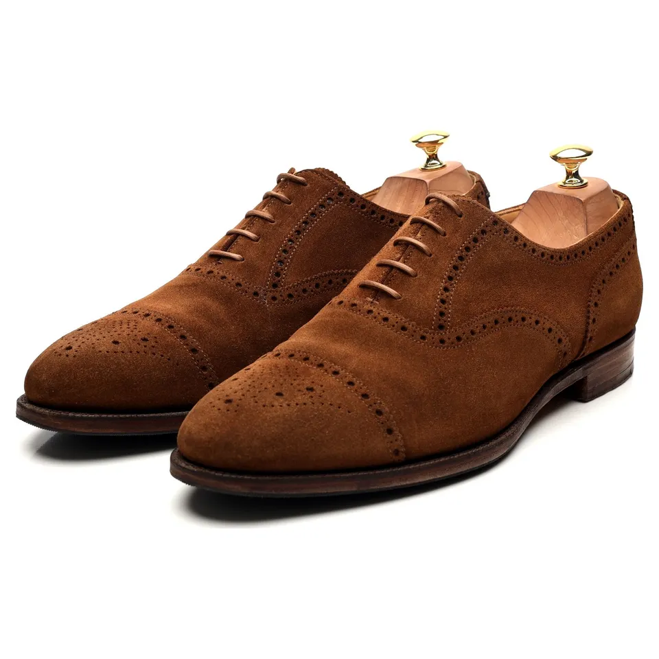 Shipton & Heneage Winchester richelieu semi-brogue daim marron 10,5