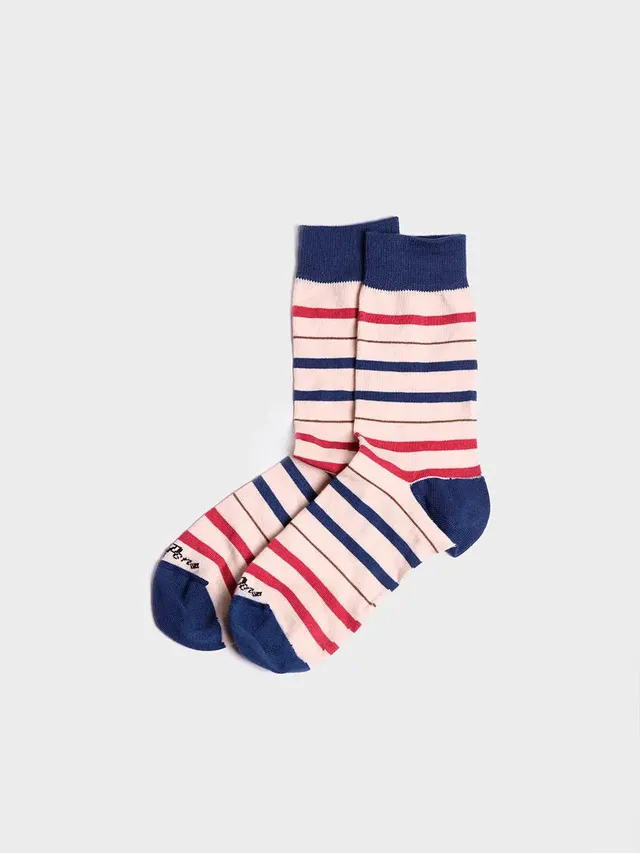 Toni Pons Quel-BR chaussettes coton rayées taupe
