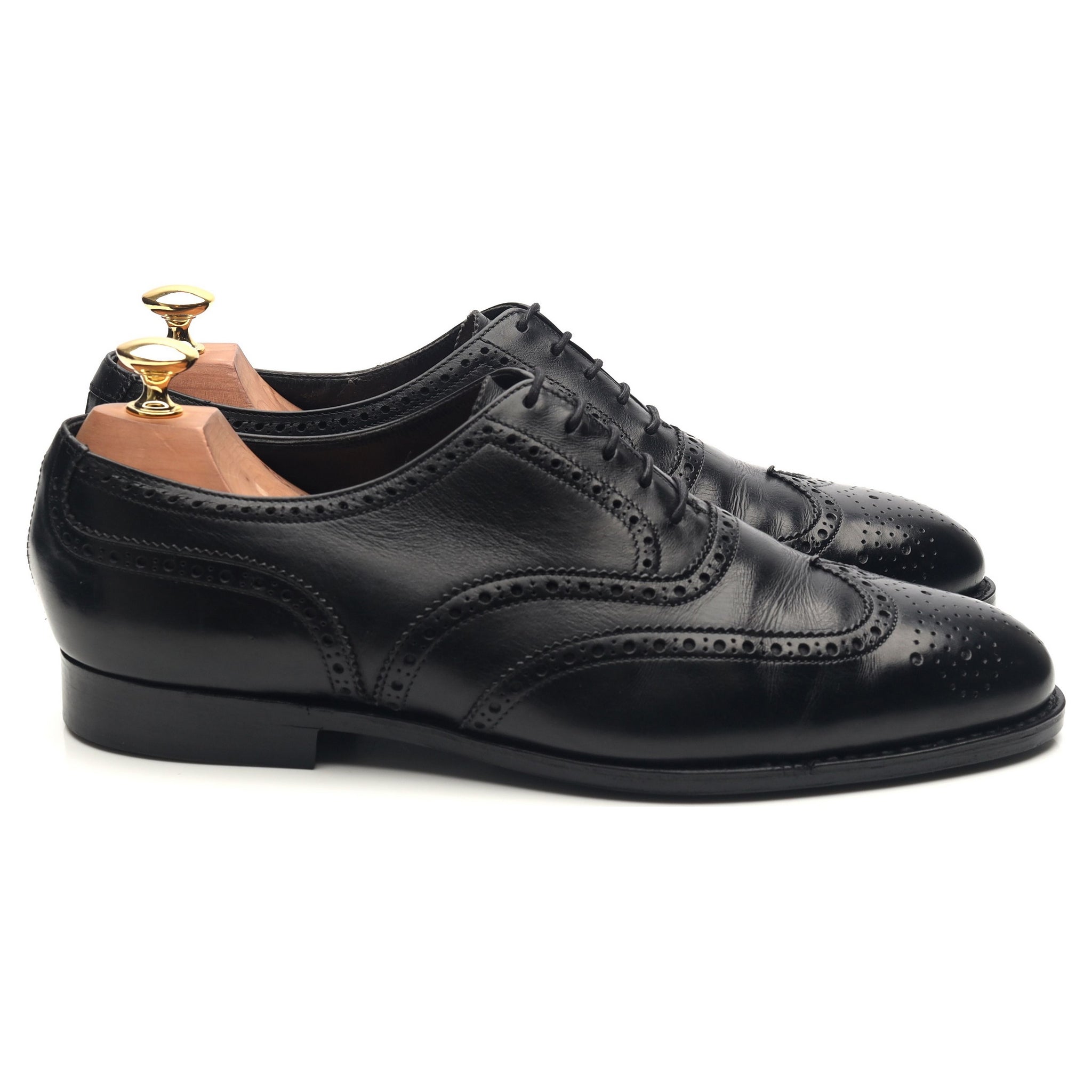 George Cleverley brogue cuir noir 9 semelle cuir
