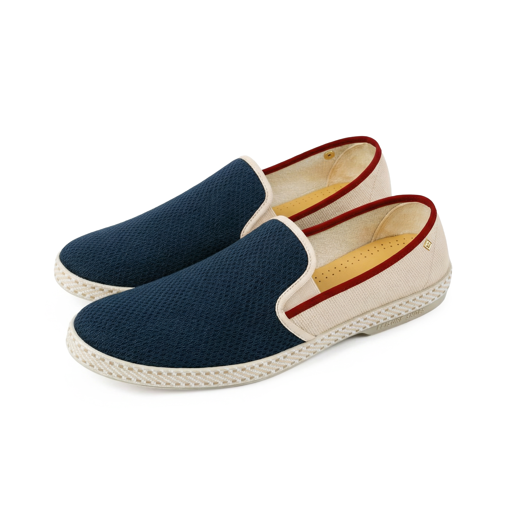 Rivieras Classic 9295 espadrille mesh marine toile écrue