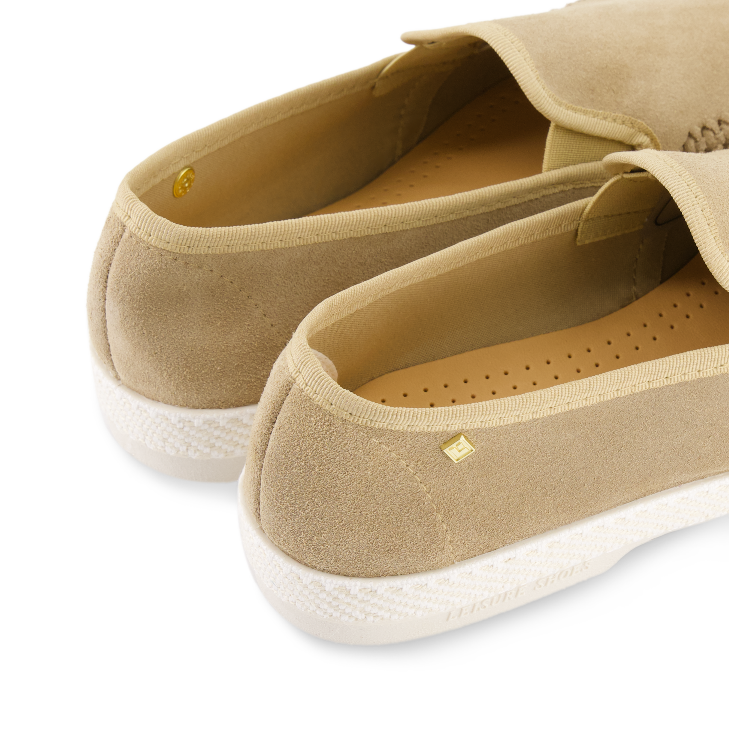 Rivieras Classic Suede Tressé Ecru espadrilles cuir
