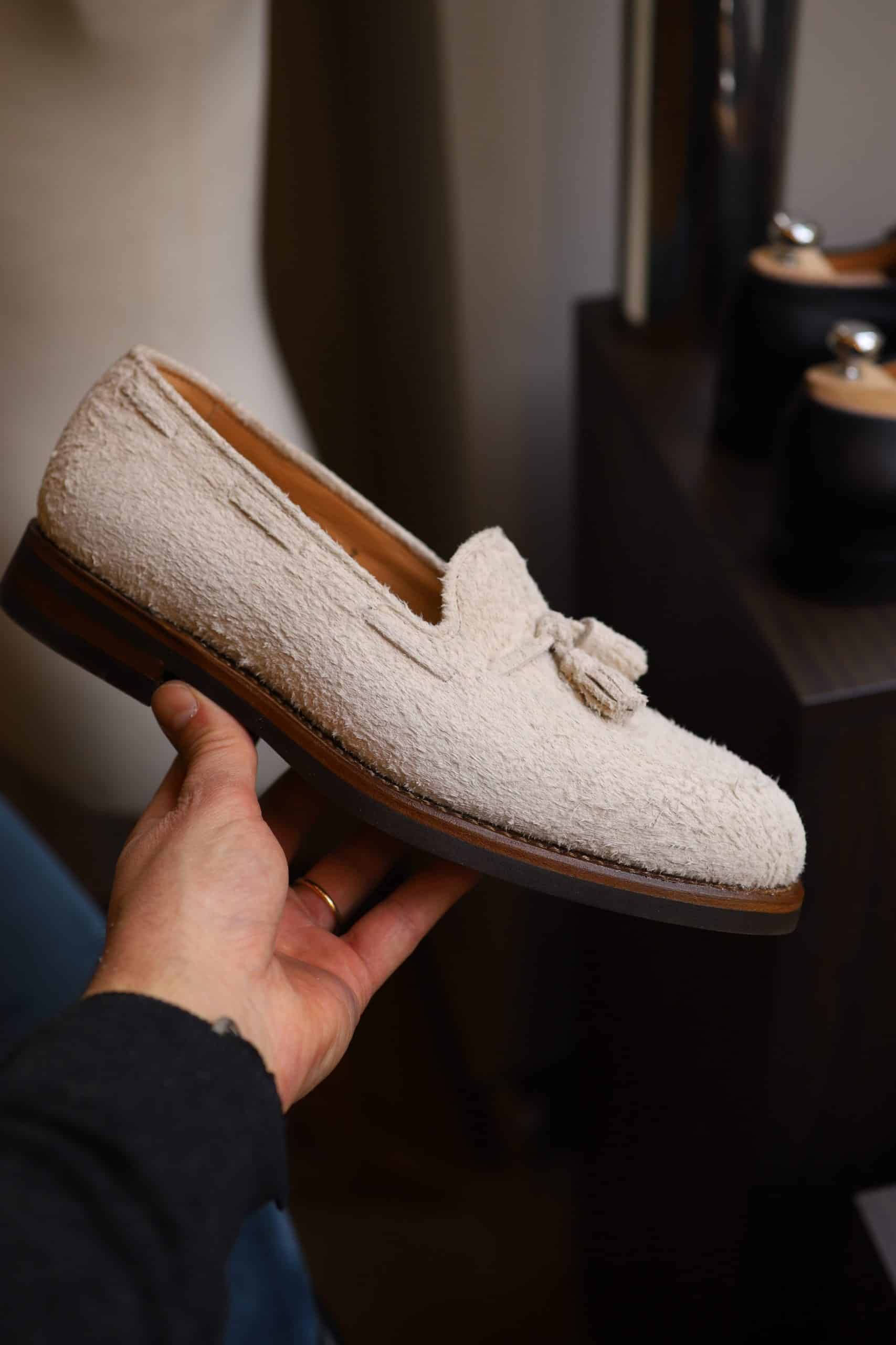 Malfroid Goodwood mocassins pompons daim cousu Goodyear