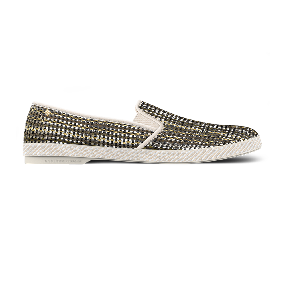 Rivieras Lord 3114 espadrille noir jaune tissé