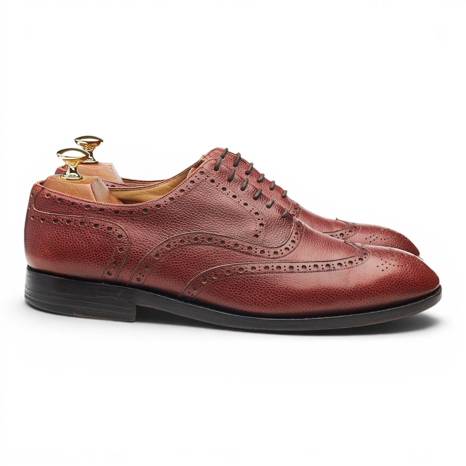 Barker Richelieu Brogues Cuir Grainé Marron UK 9