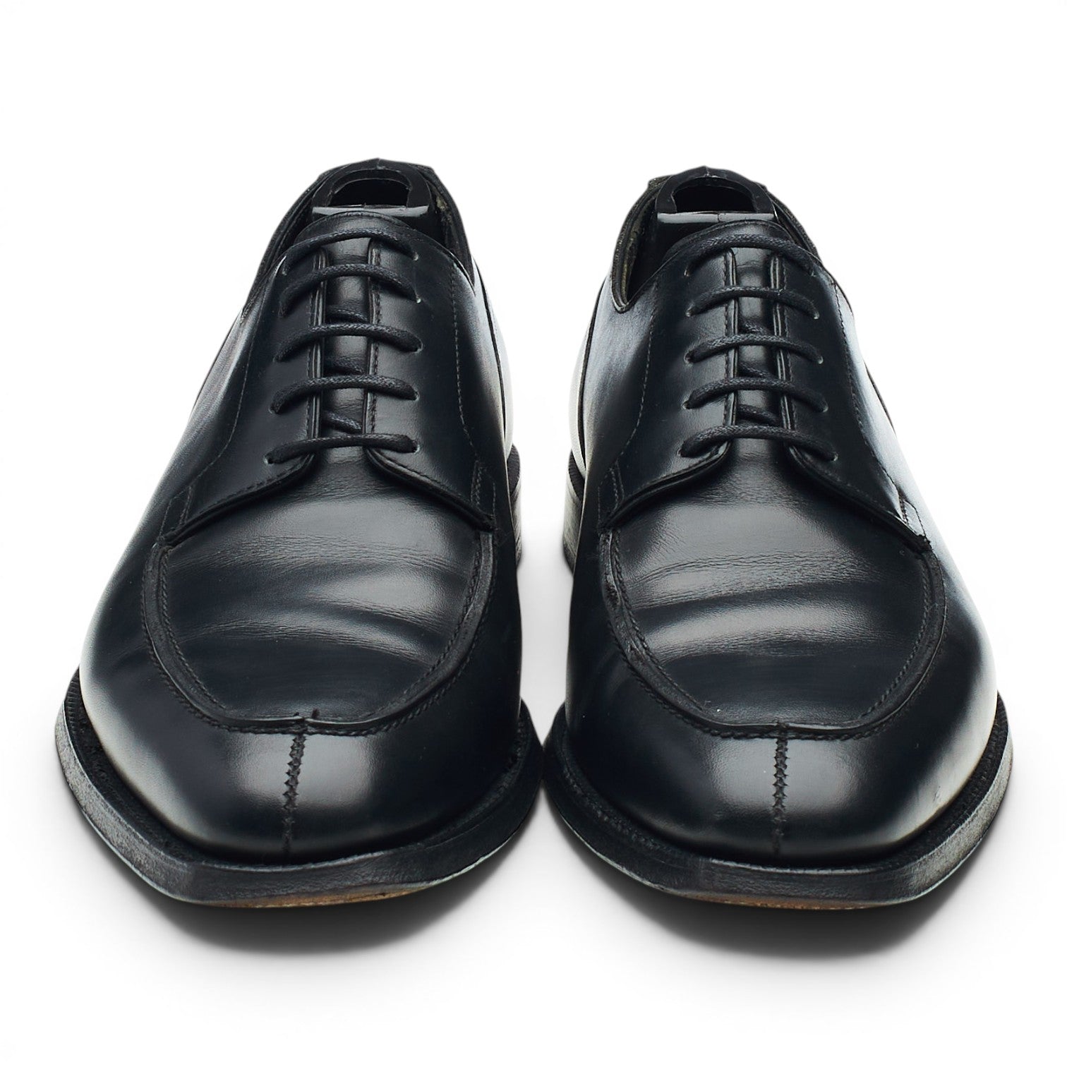 George Cleverley derby cuir noir bout divisé UK 7
