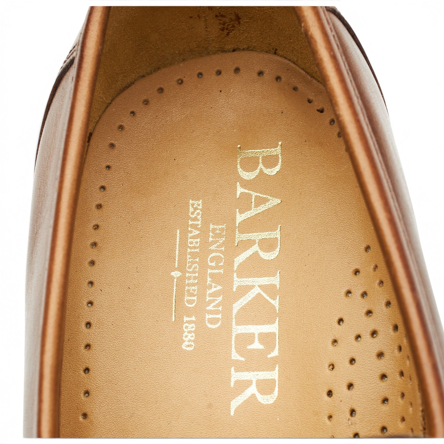 Barker Javron mocassins cuir autruche marron UK 8.5
