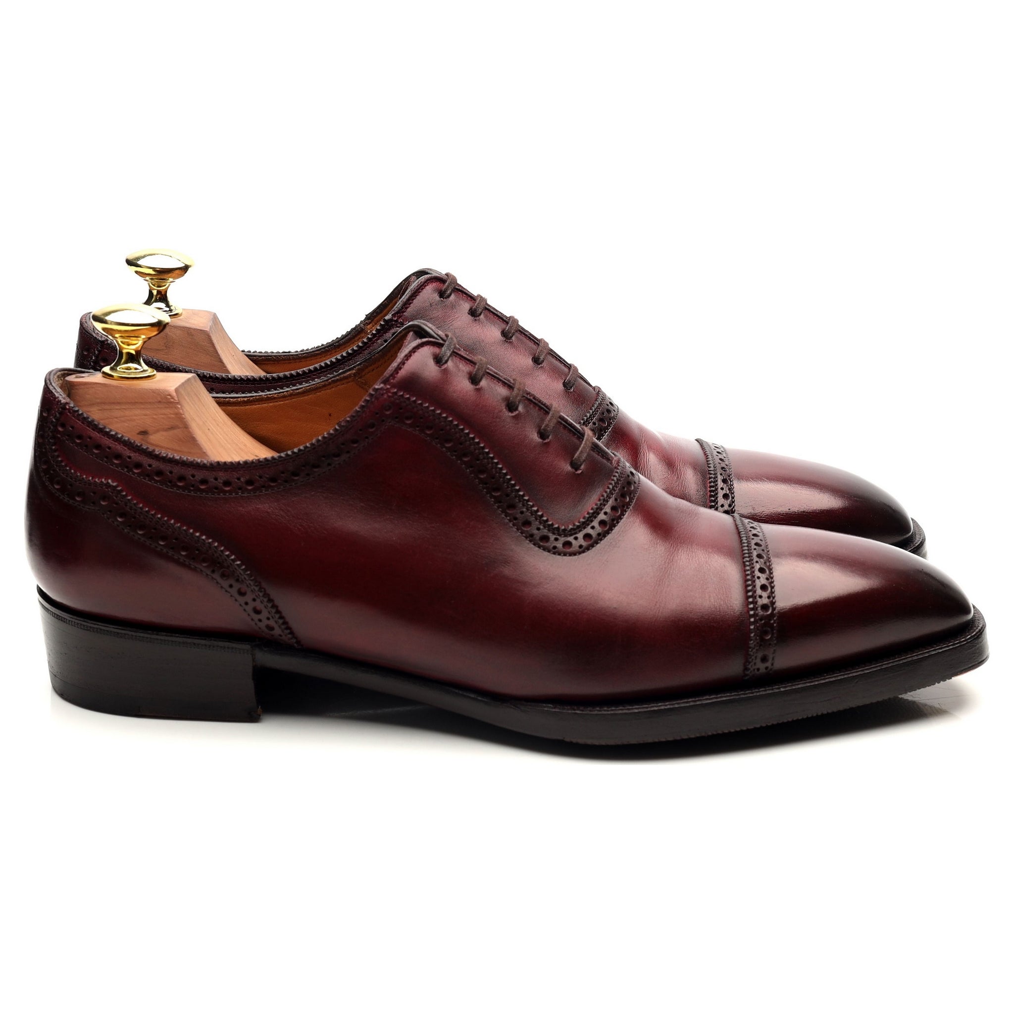Antonio Meccariello Principes 3 richelieus cuir bordeaux UK 7.5