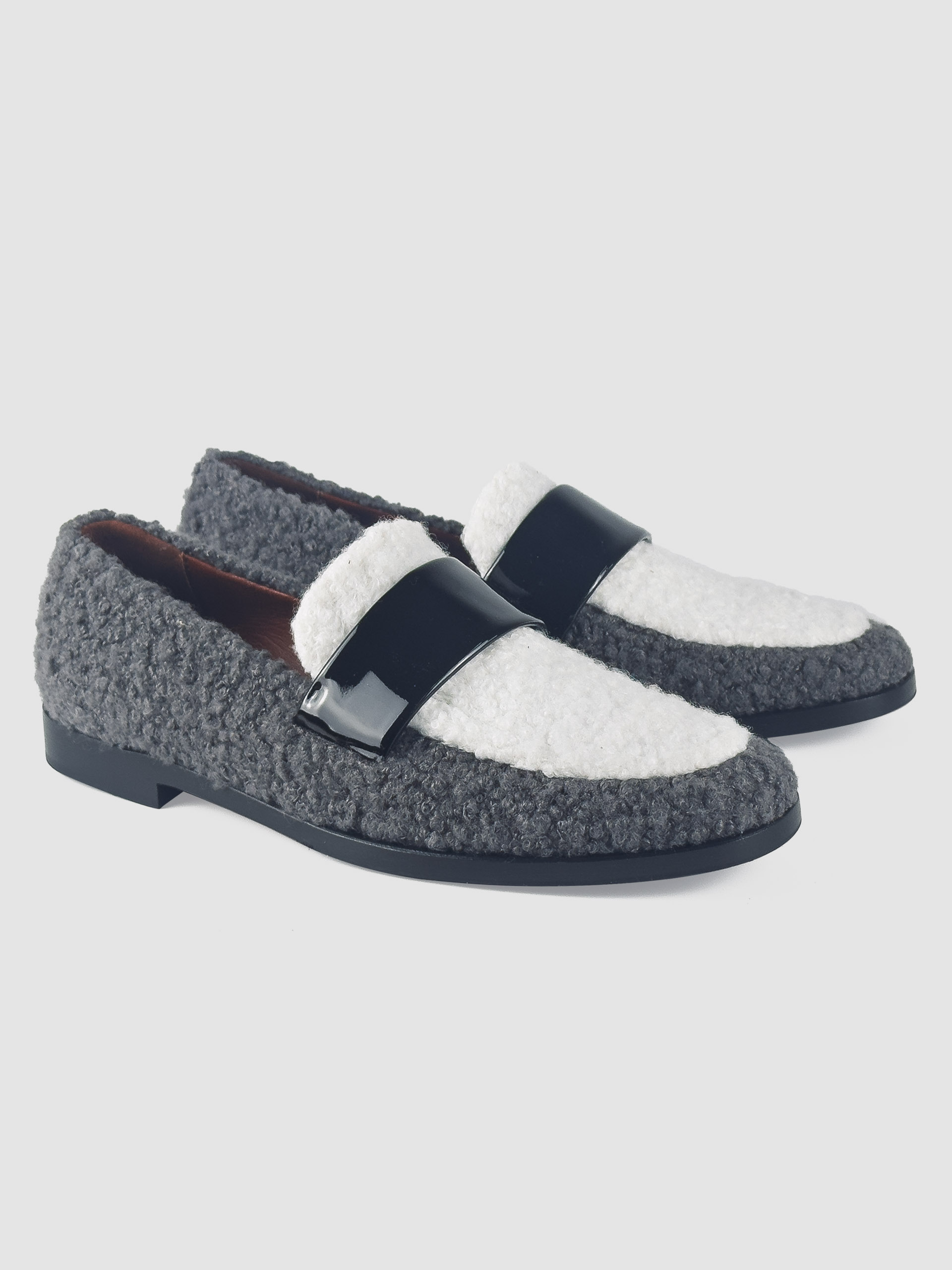 Lorena Paggi mocassins teddy gris tissu doux