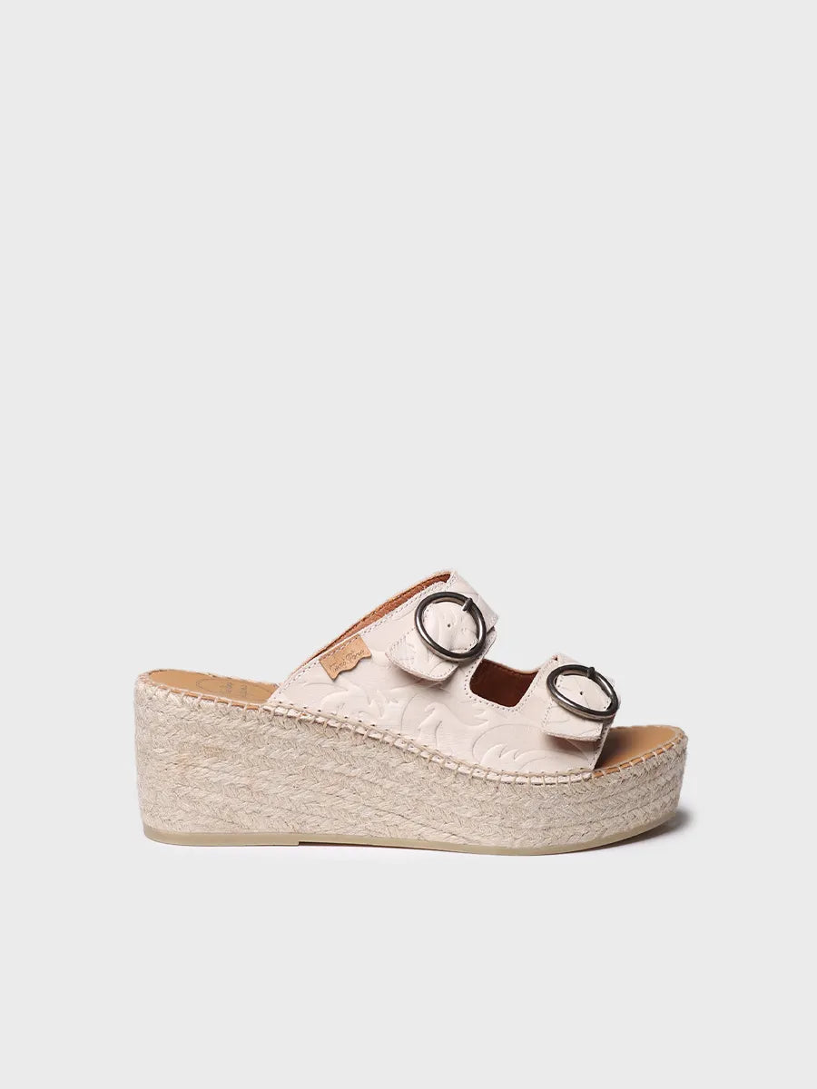 Toni Pons Idoia mule femme cuir compensé jute 7 cm