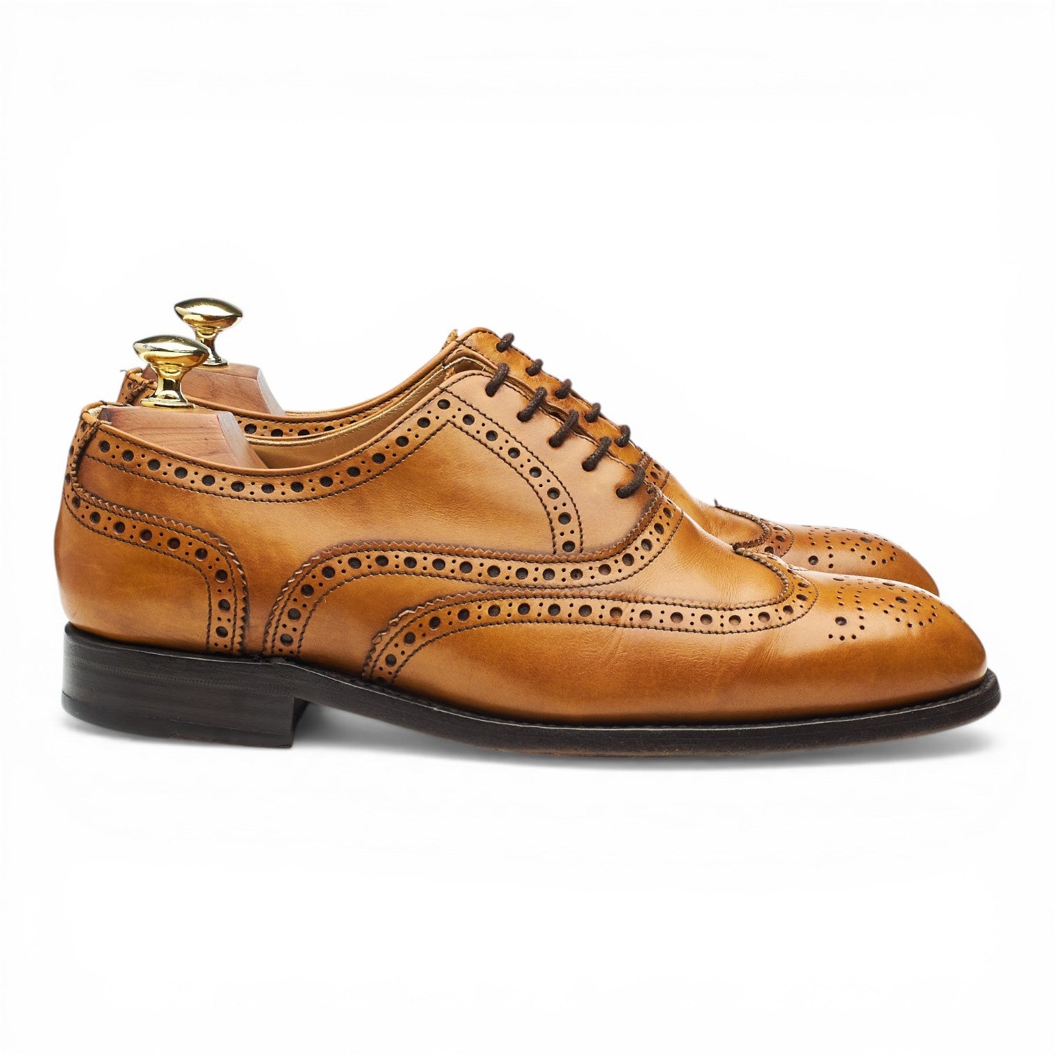 Herring richelieu brogue cuir marron clair UK 7