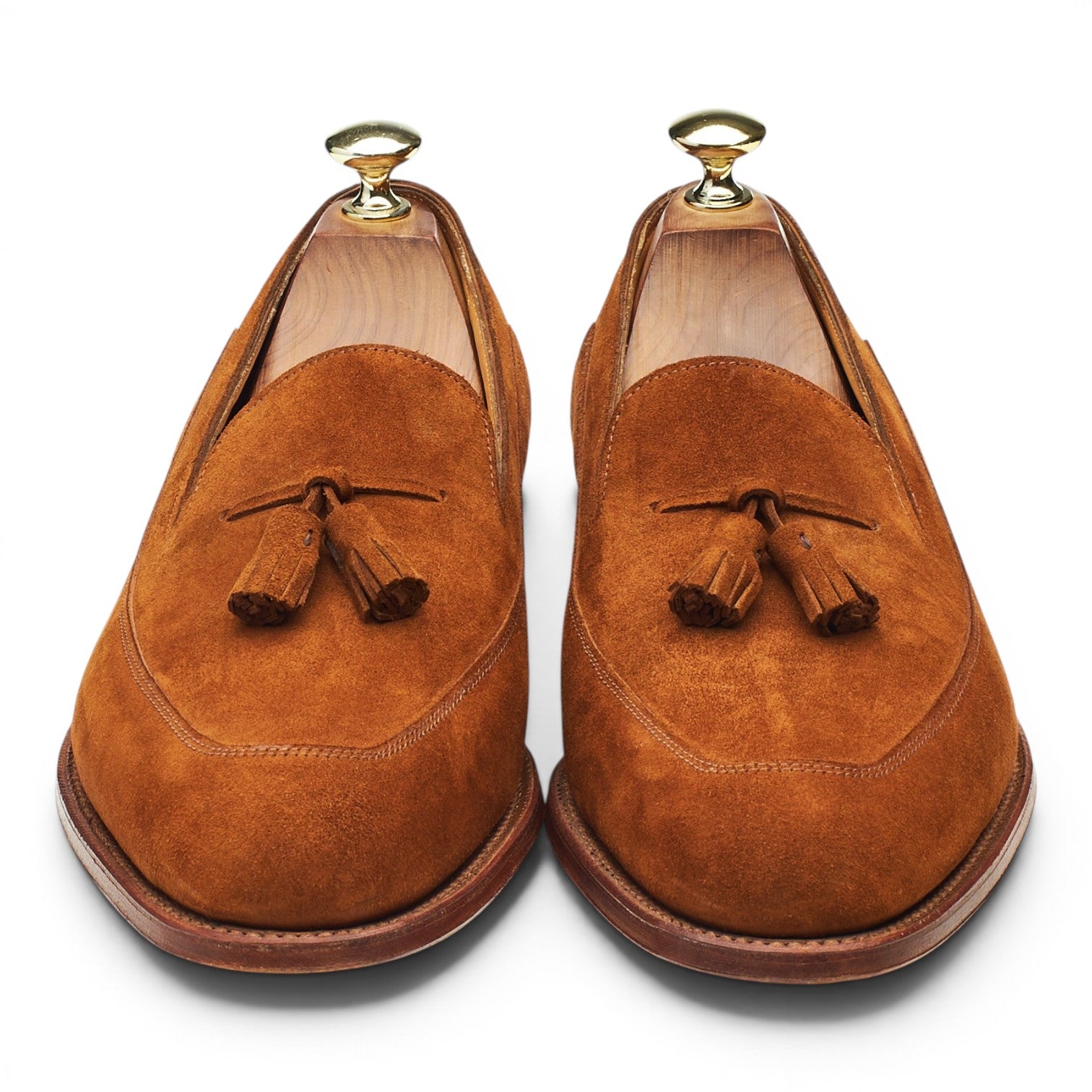 John Lobb Buckingham mocassins daim marron UK 7,5