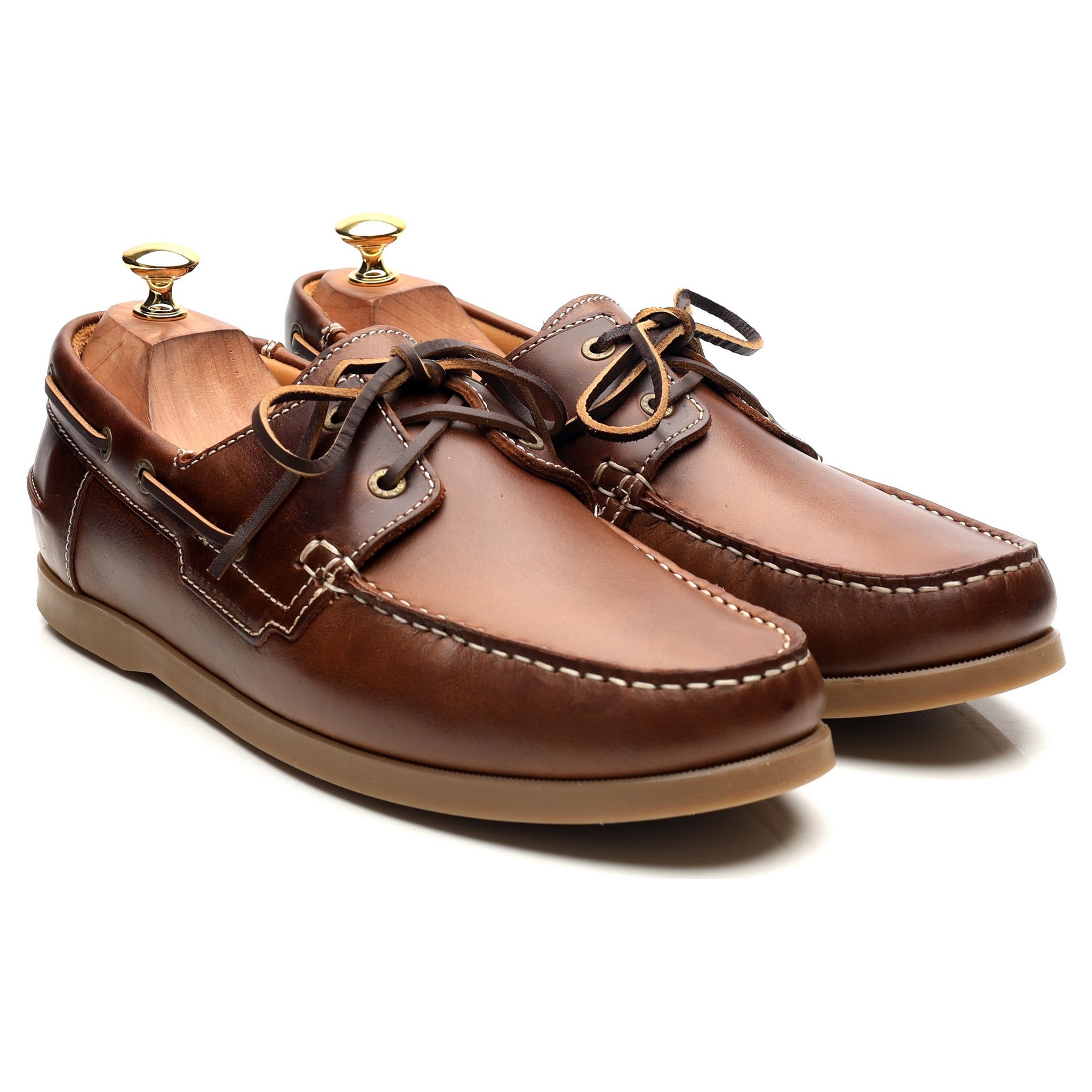 Duke + Dexter Hardy chaussures bateau cuir marron UK 10