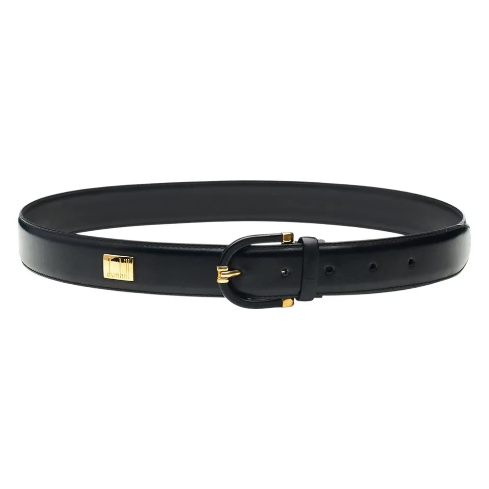Dunhill ceinture cuir noir 32-34 boucle classique