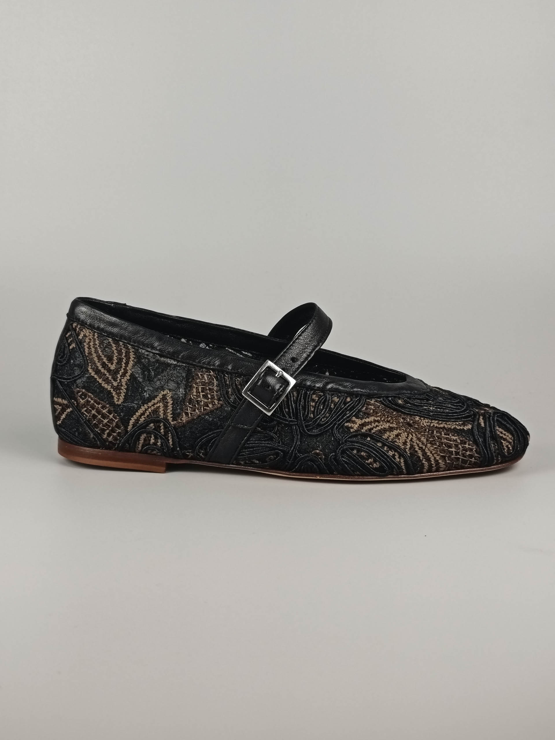 Lorena Paggi ballerines tissu Margota noir confort