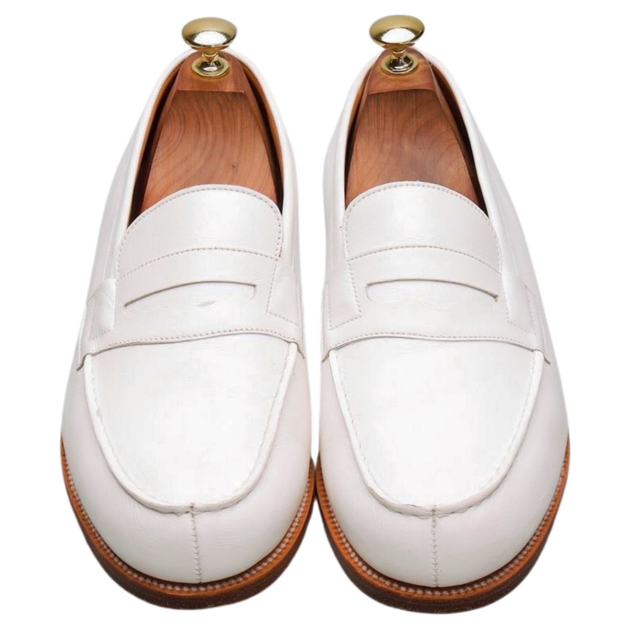 J.M. Weston 180 mocassins cuir blanc UK 8