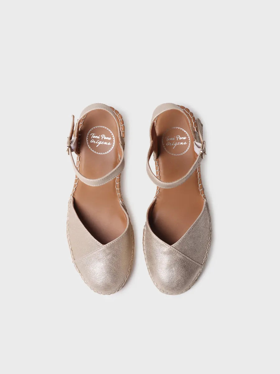 Toni Pons Bianca-As espadrilles compensées cuir champagne