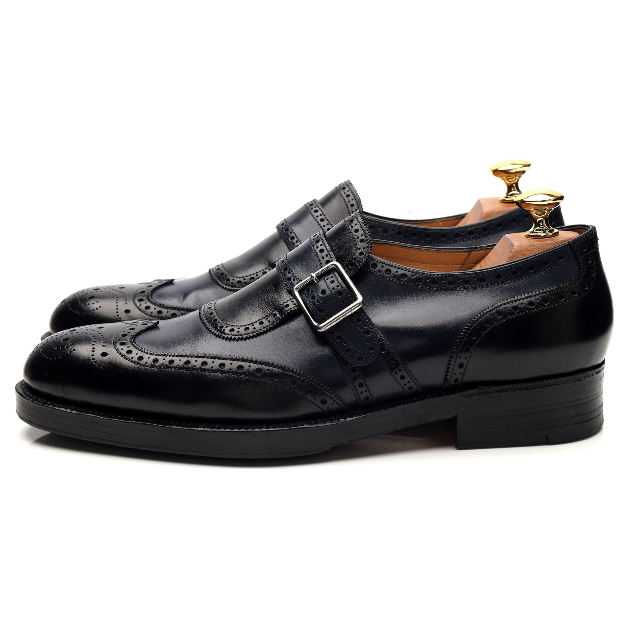 Gaziano & Girling Monk boucle cuir noir bleu 6 E
