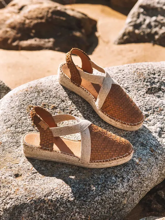 Toni Pons Siracusa espadrille compensée cuir tressé