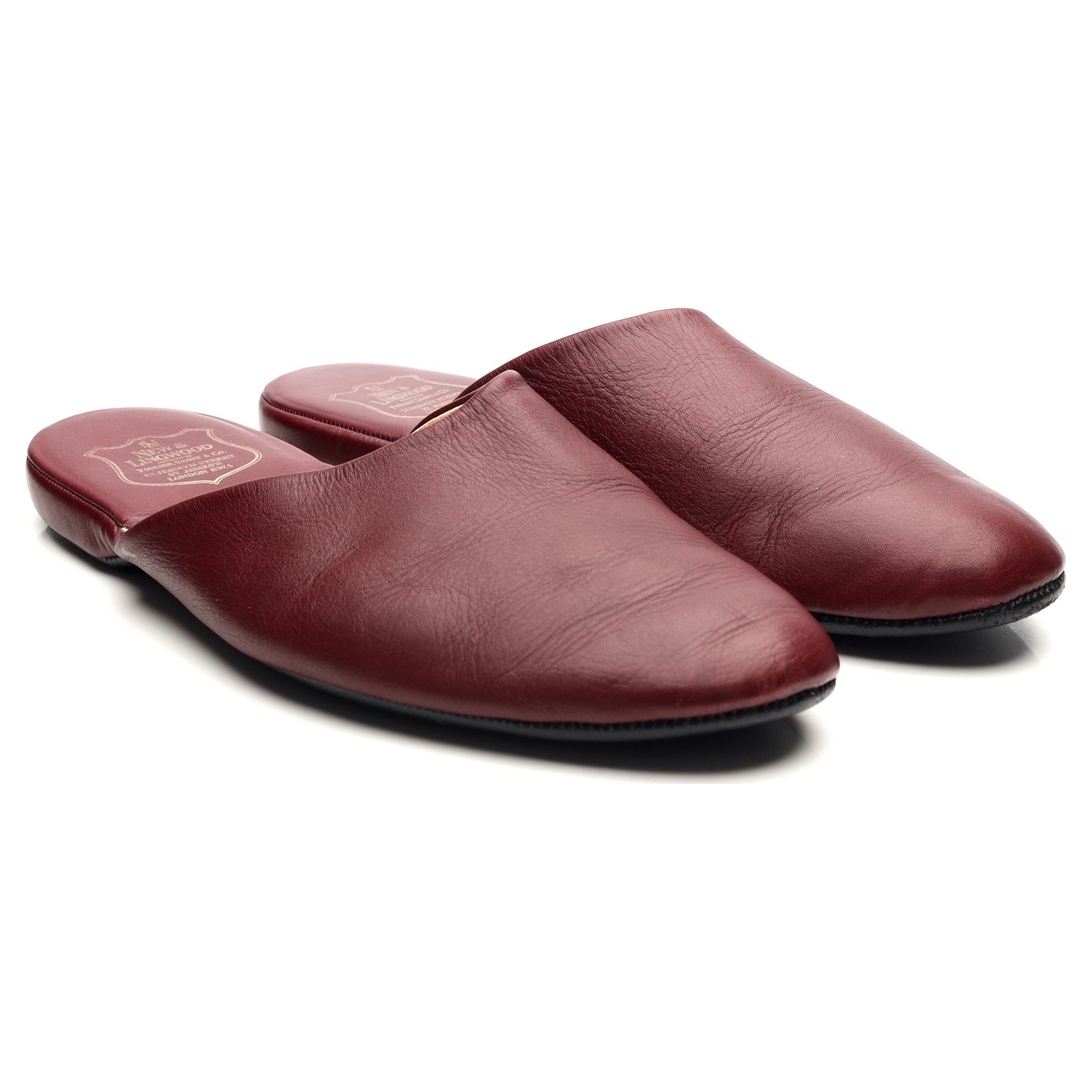 New & Lingwood pantoufles bordeaux UK 11 cuir
