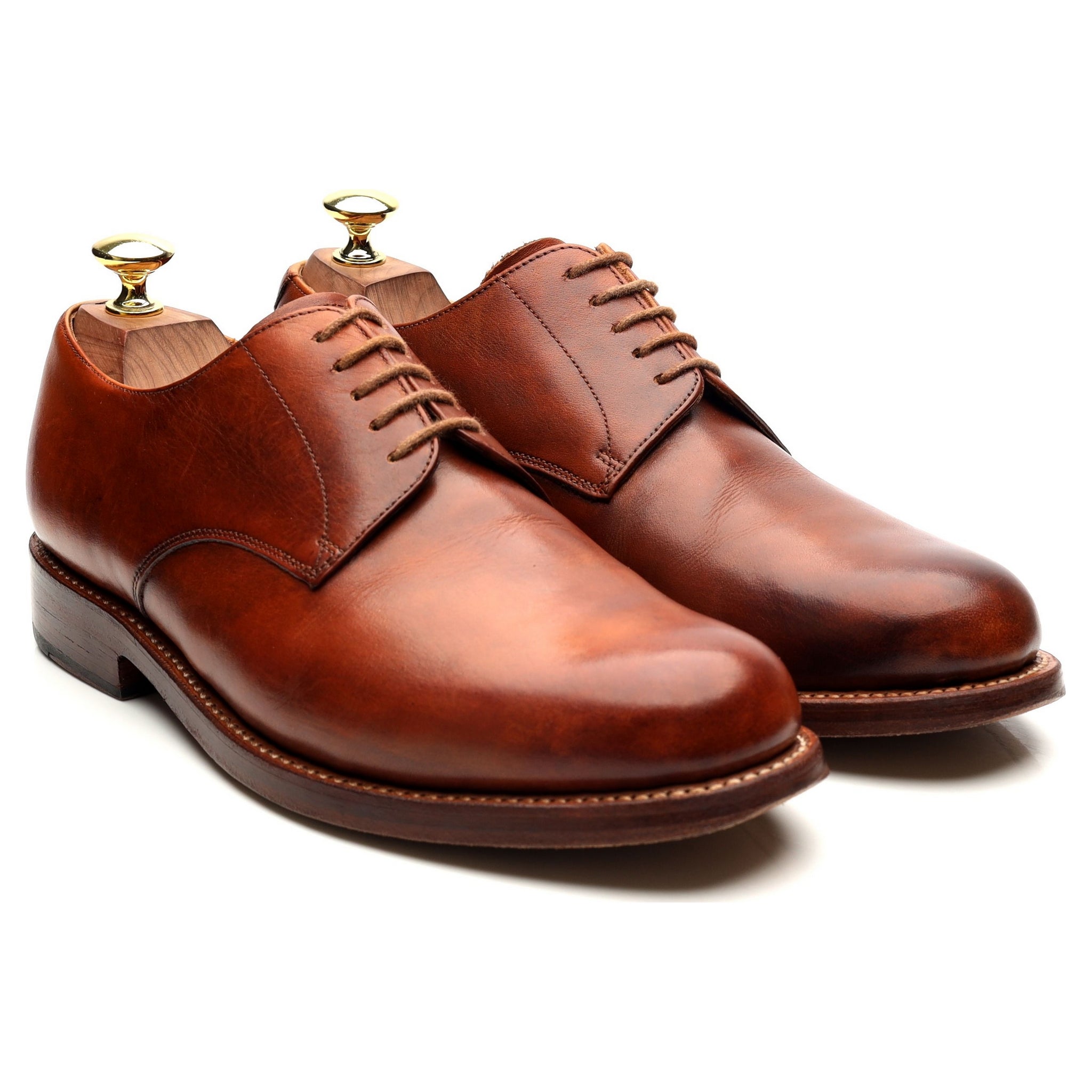 Grenson Curt Derby Cuir Fauve Patiné Pointure UK 7