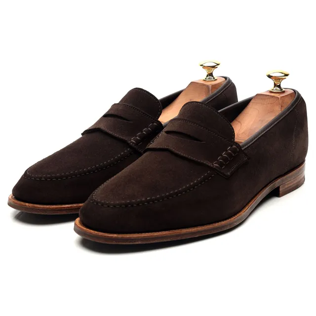 Crockett & Jones Seaton mocassin daim marron pointure 43