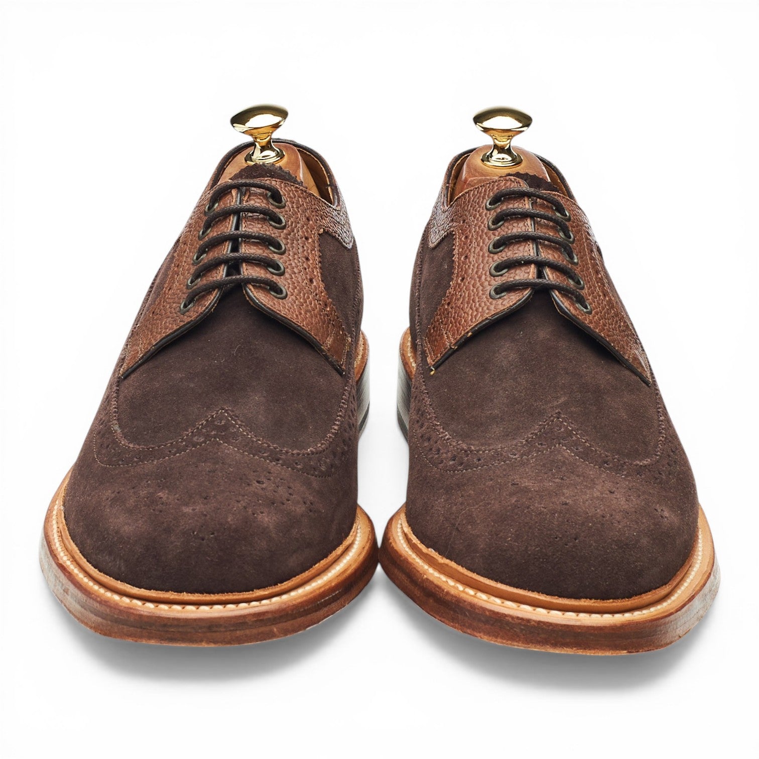 Grenson Sid derby brogue daim marron UK 9