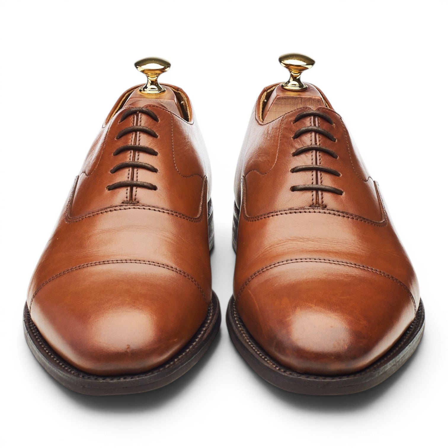 Barker Burton oxford cuir tan 9 UK semelle gomme