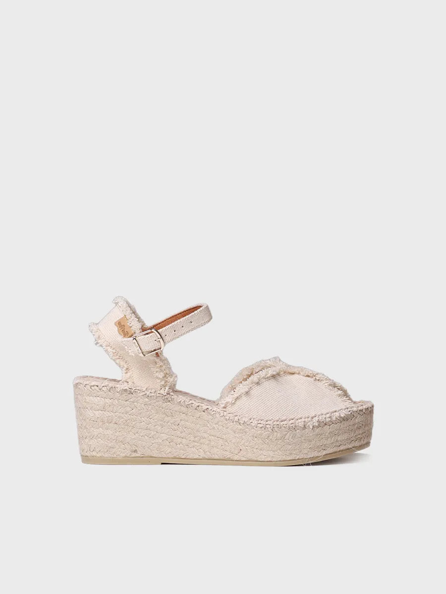 Toni Pons Isaura espadrilles compensées écrues effilochées