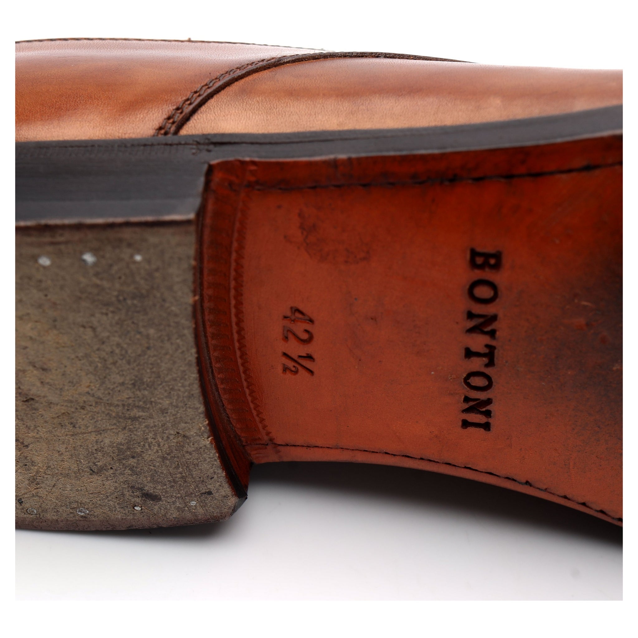 Bontoni Magnifico derby cuir patiné marron UK 8.5