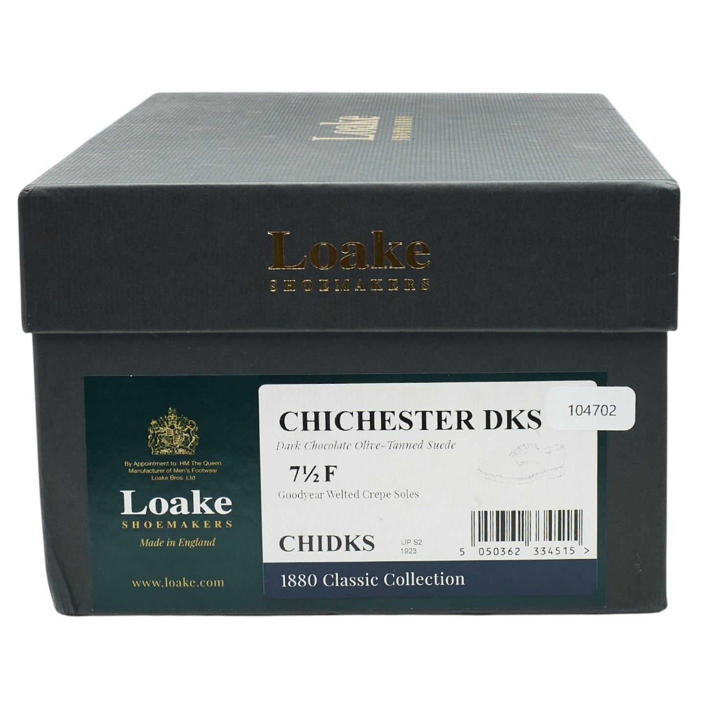Loake 1880 Chichester derby suède marron UK 7.5