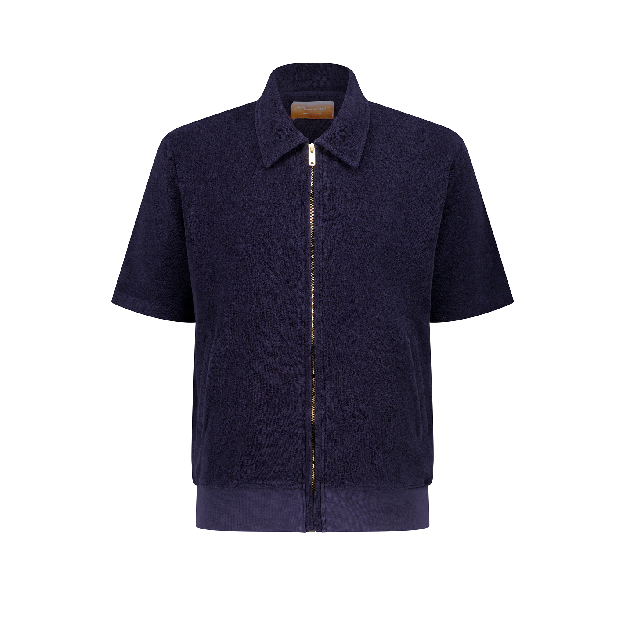 Rivieras Argelès blouson éponge marine zippé
