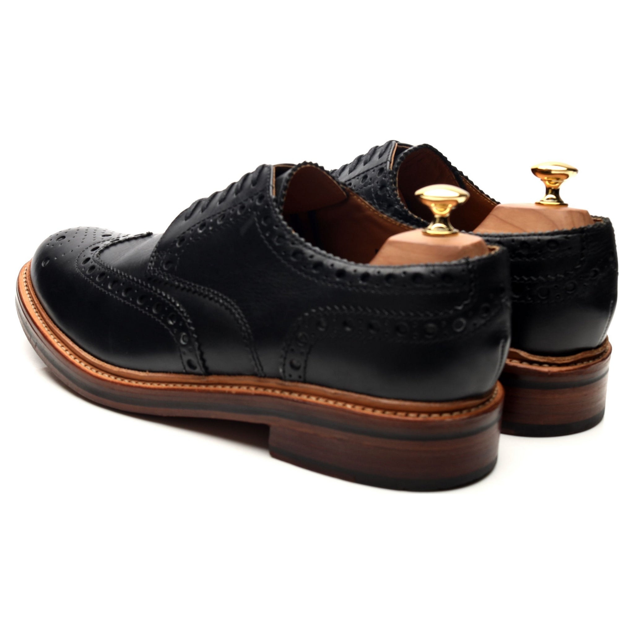 Grenson Archie derbies brogues cuir noir UK 10,5