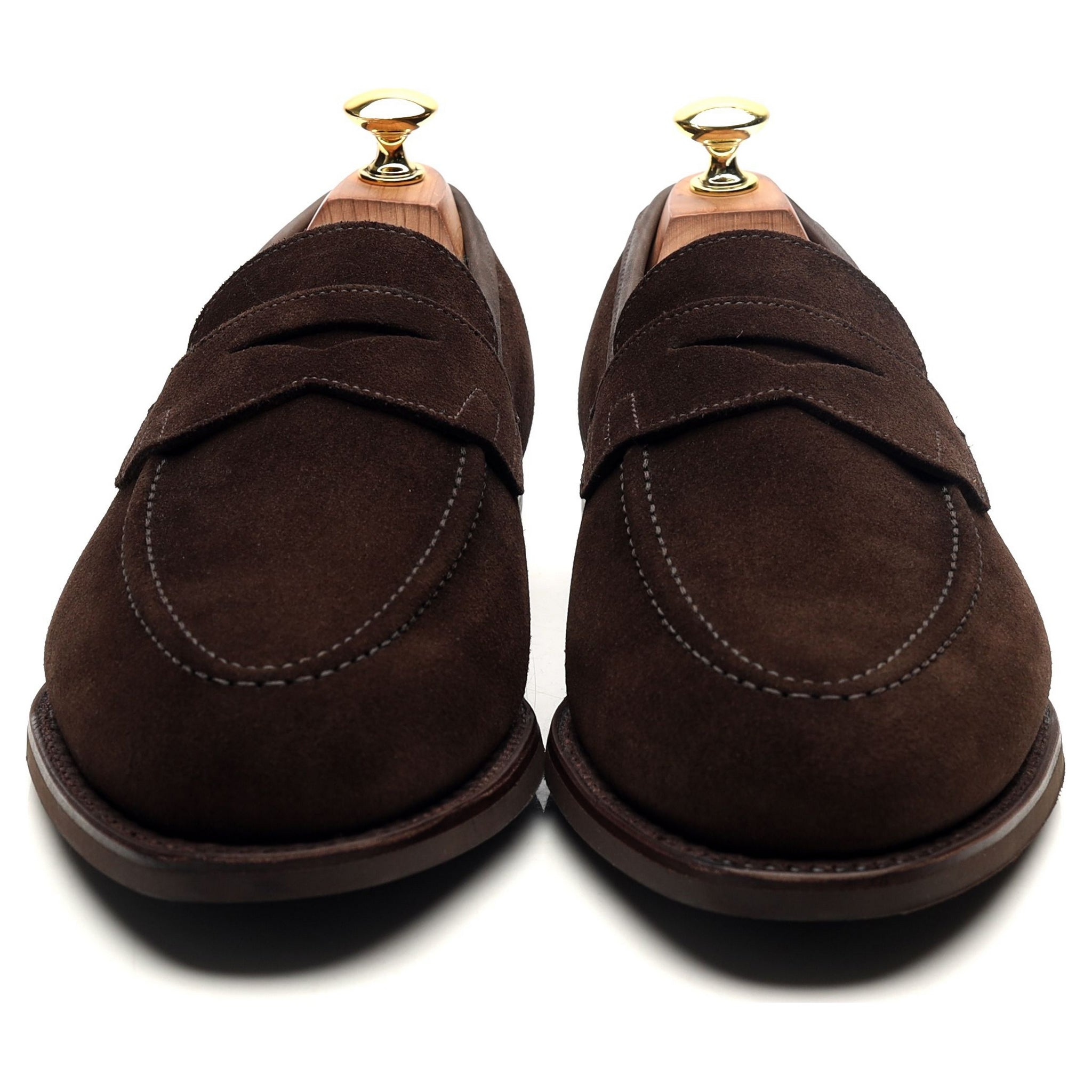 Crockett & Jones Sydney Mocassins Daim Marron Foncé UK 8