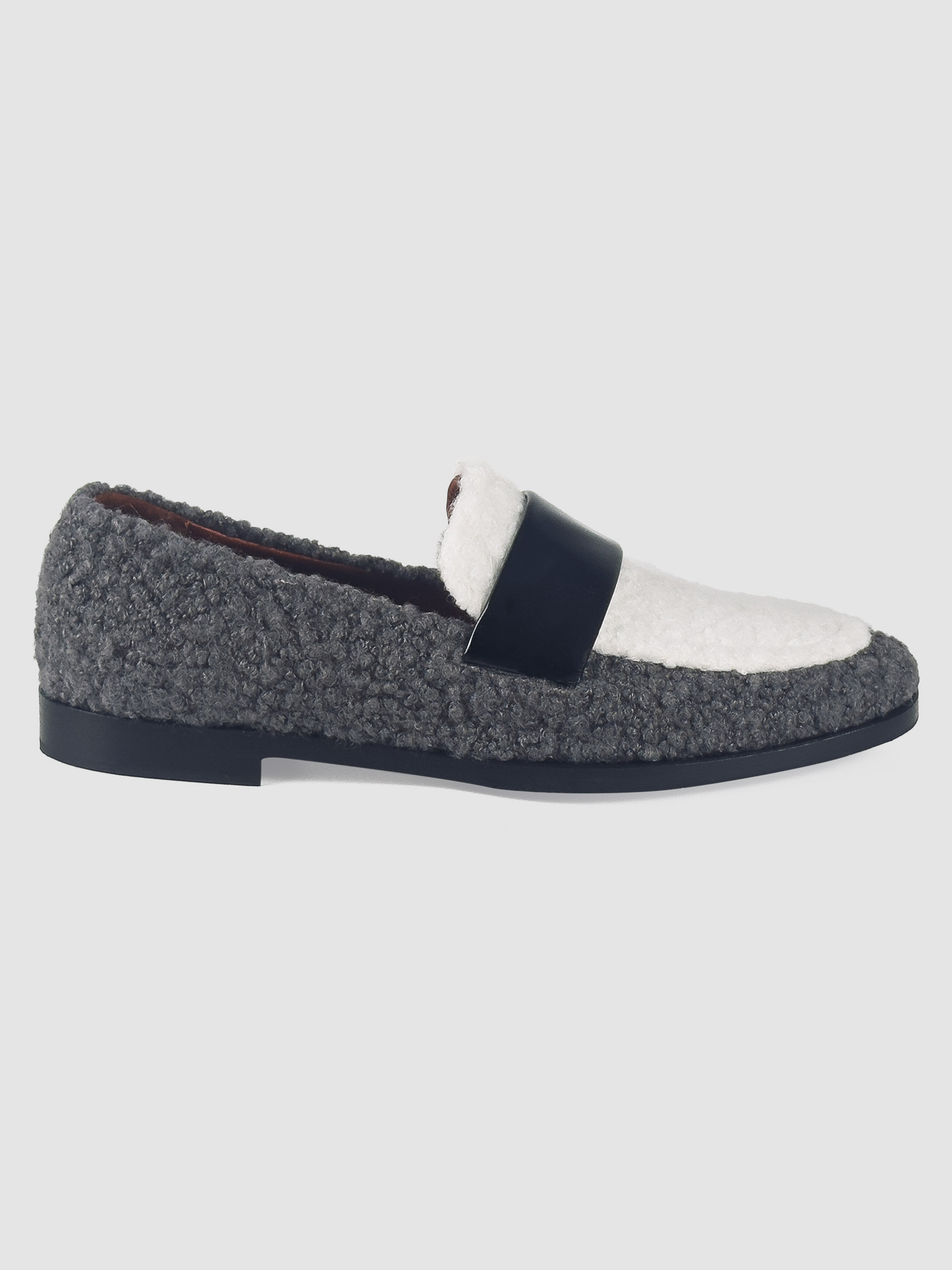 Lorena Paggi mocassins teddy gris tissu doux