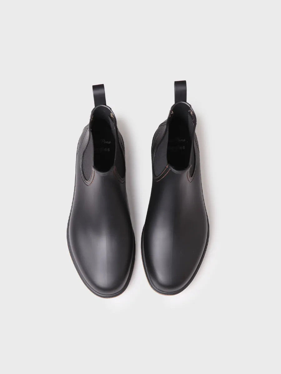 Toni Pons Burton bottine pluie homme caoutchouc noir