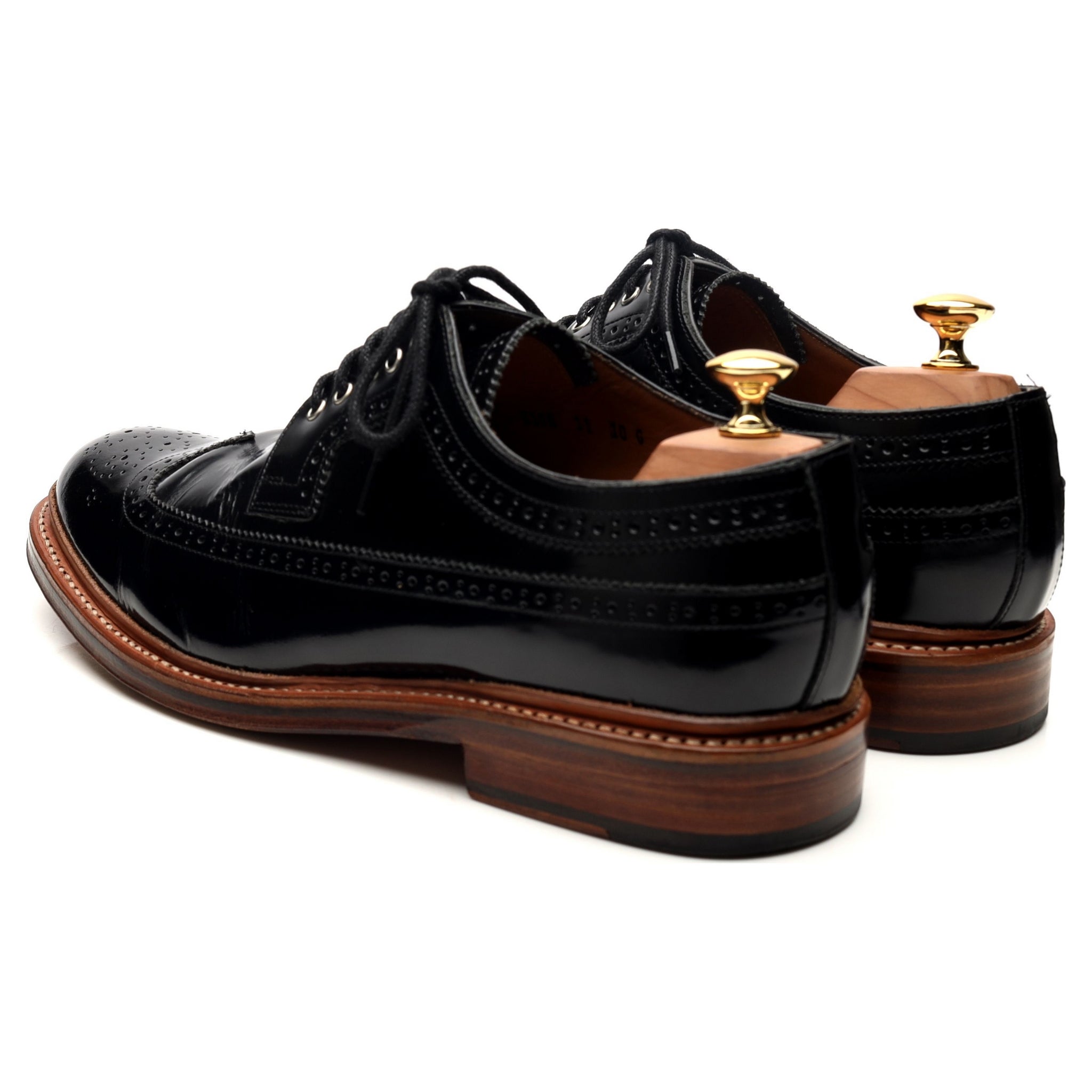 Grenson Sid derby brogues cuir noir 10 UK