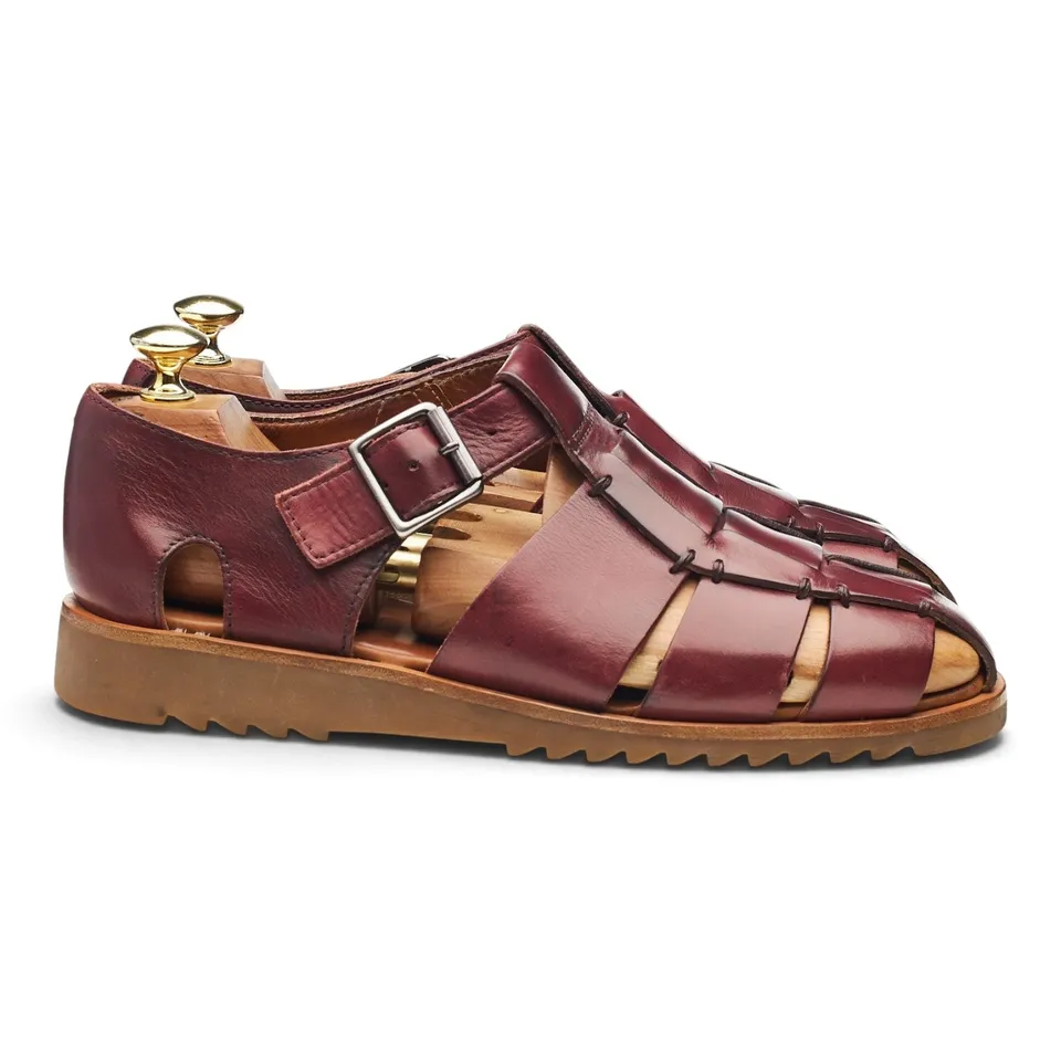 Paraboot Pacific sandales cuir bordeaux UK 7
