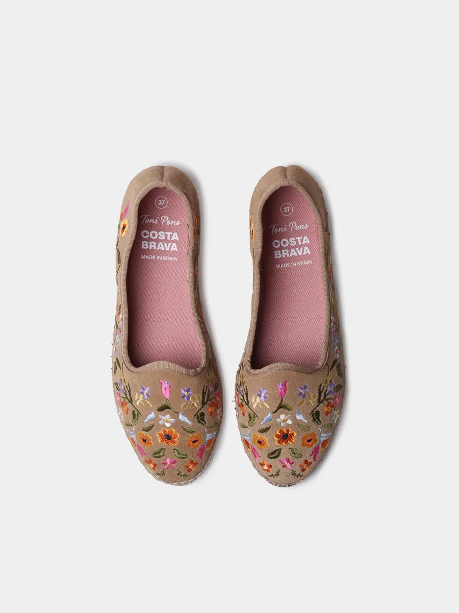 Toni Pons Peralada ballerine cuir fleurs brodées