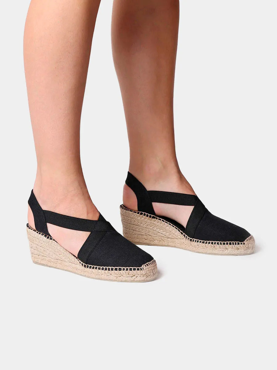 Toni Pons Ter espadrilles compensées femme noir vegan