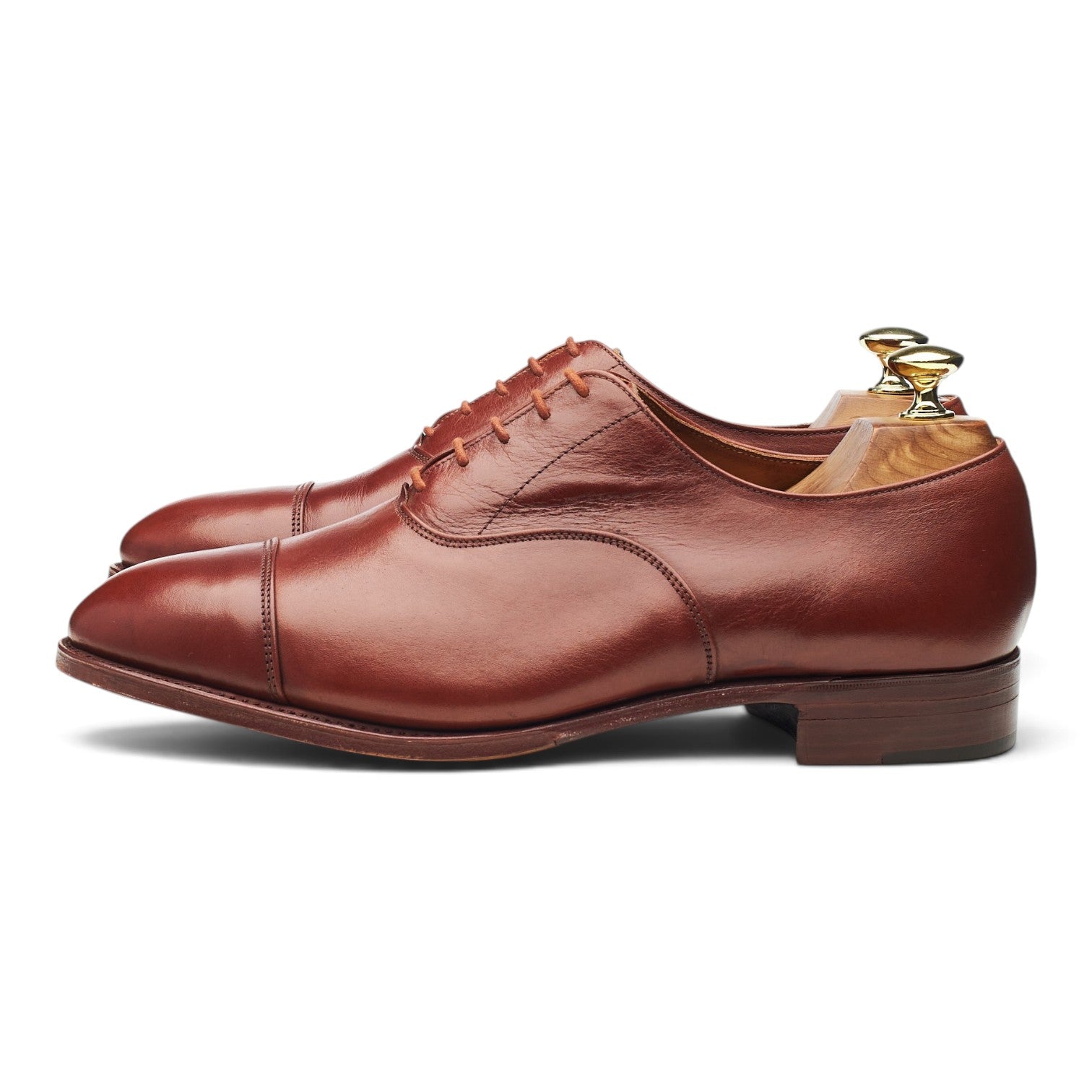 Tricker's oxford cuir marron vintage UK 8