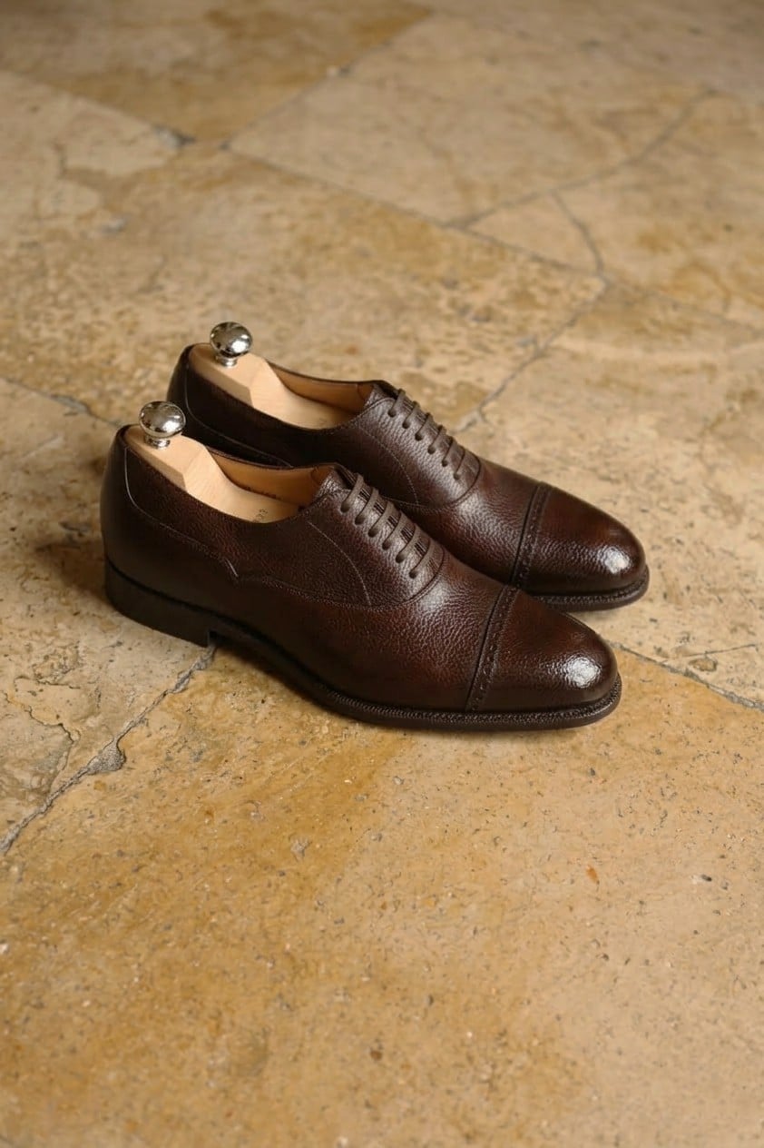 Malfroid Astoria richelieu cuir grainé chocolat
